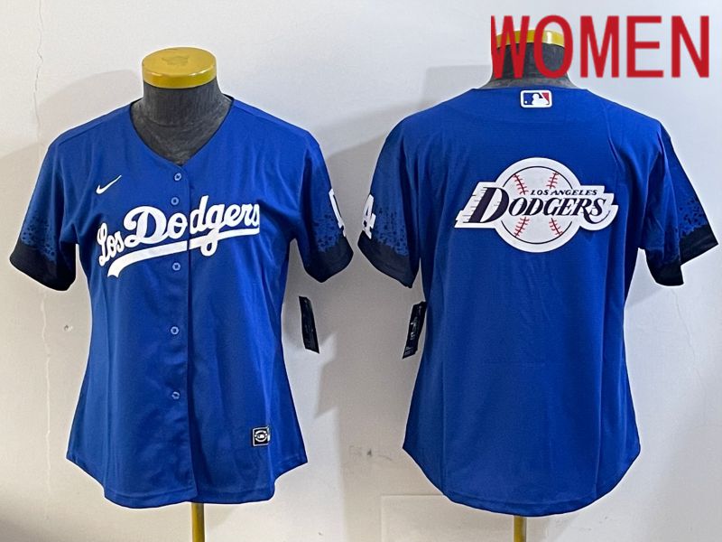Women Los Angeles Dodgers blank 2024 blue jersey 202411201